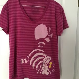 Pink stripe Disney Cheshire Cat t-shirt
